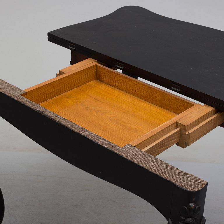 A pair of end of the 19th century new rococo style painted card tables.