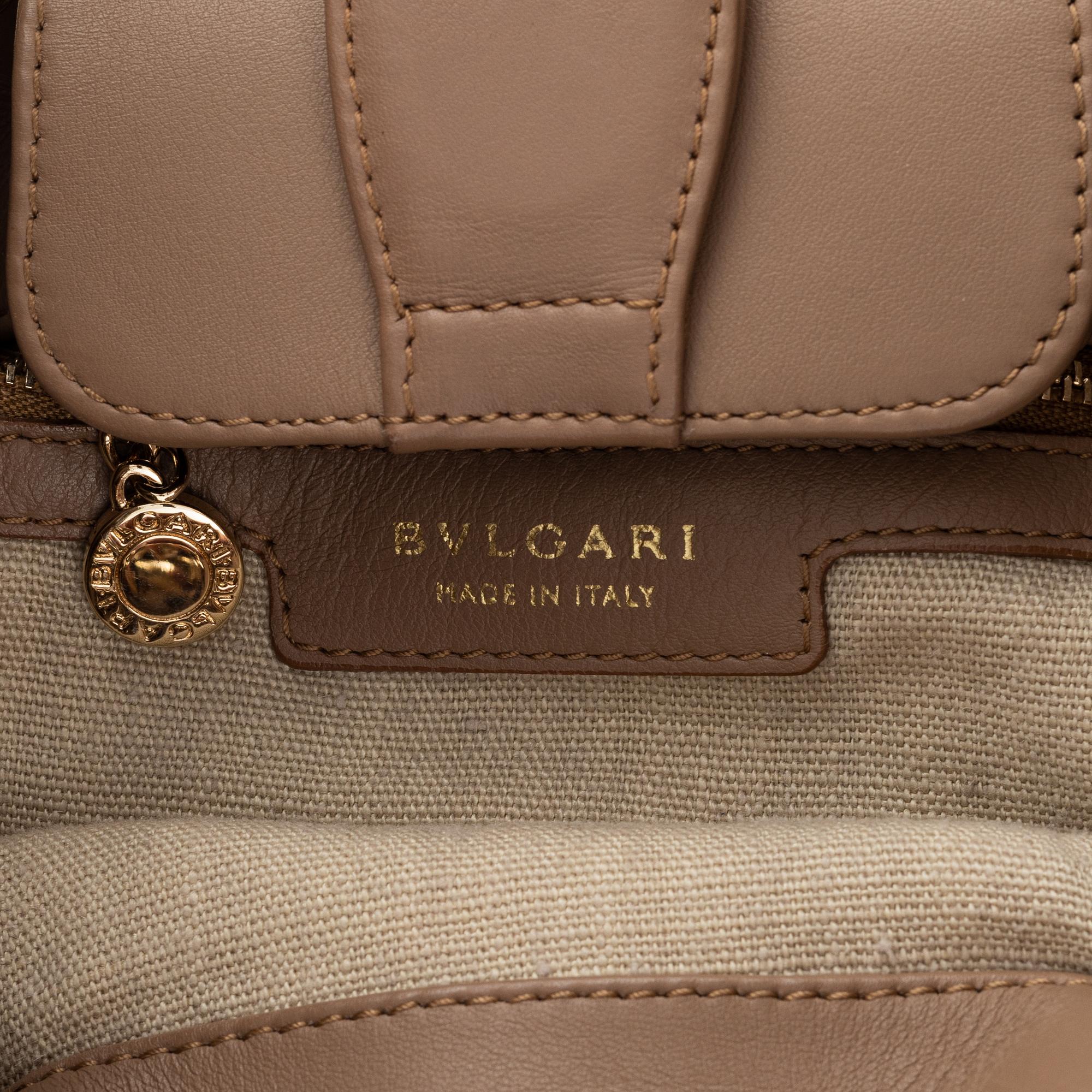 Bulgari, a leather and canvas bag.