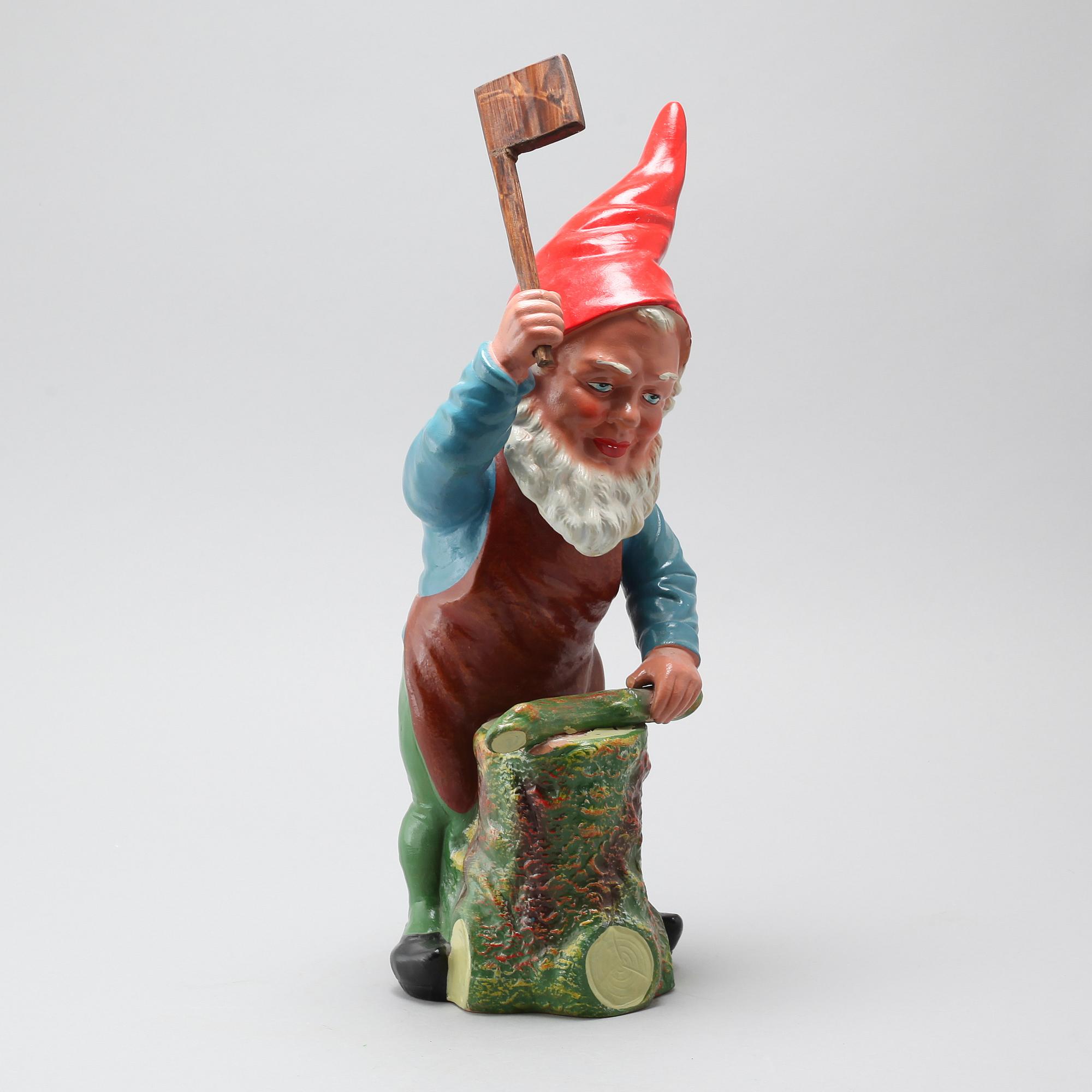 A ceramic gnome, first half of/mid 20th century.