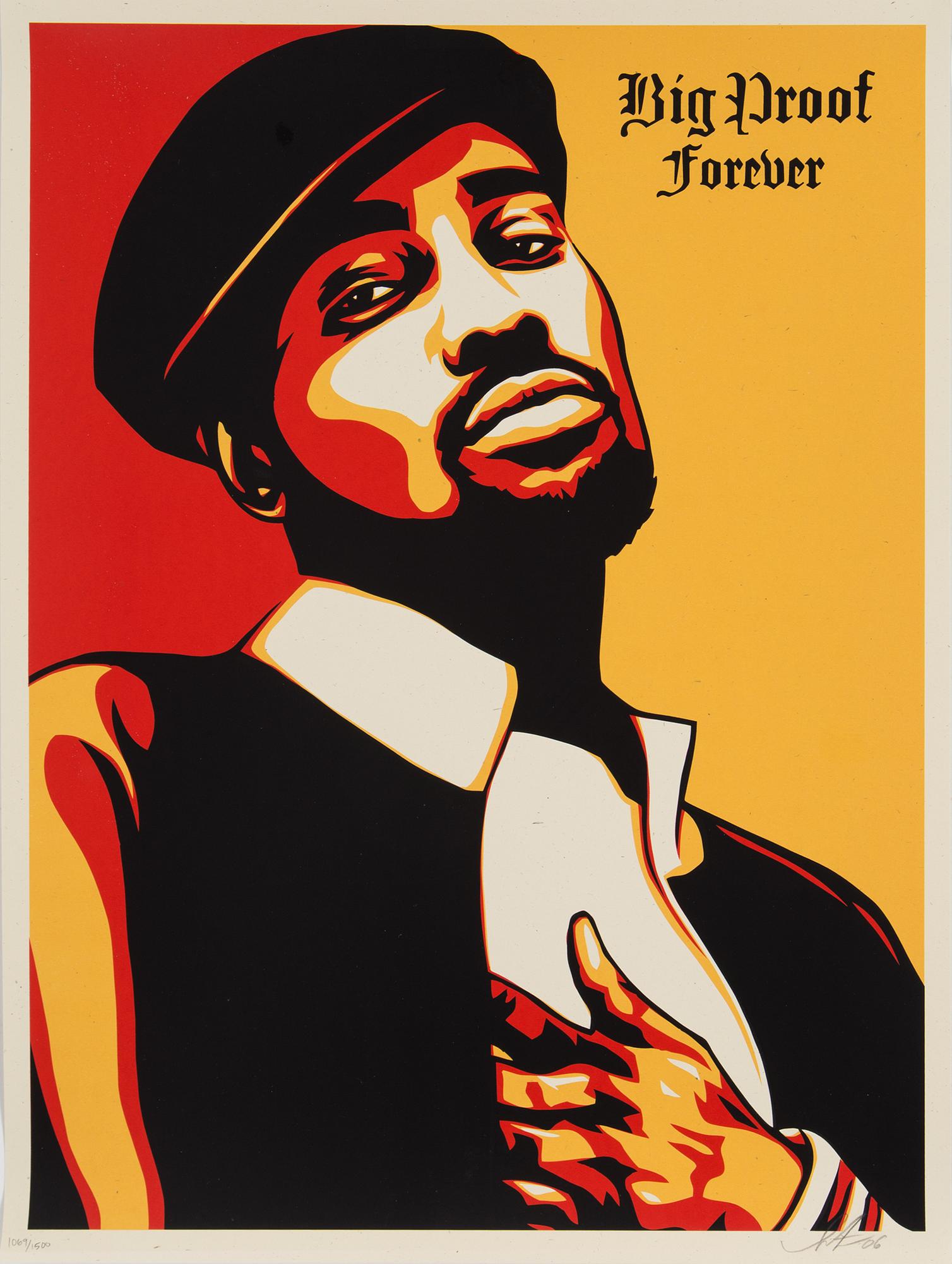 SHEPARD "OBEY" FAIREY, serigrafi, "Big Proof", signerad och numrerad 1069/1500, dat 2006.