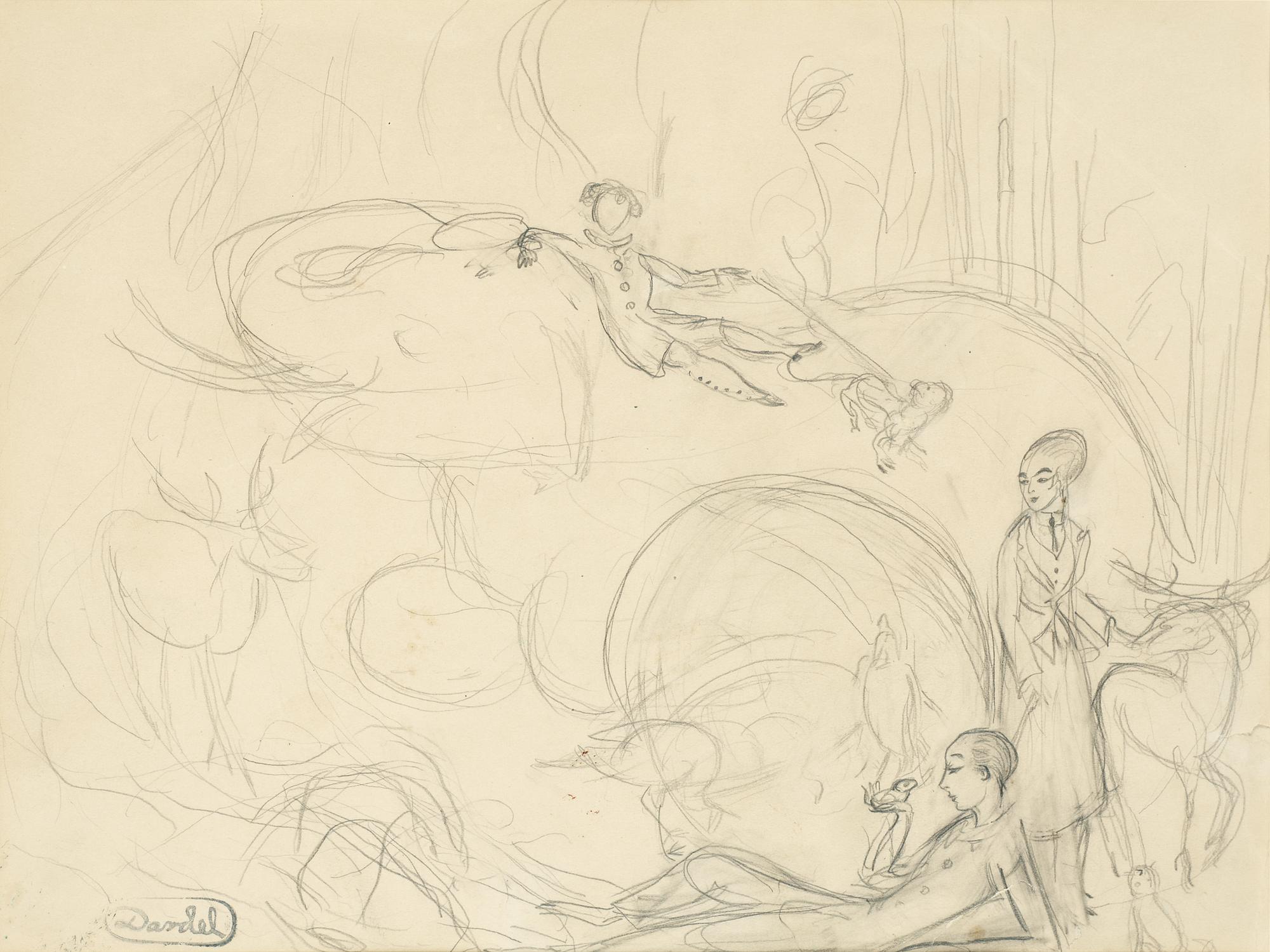 Nils von Dardel, Study for "Exotiskt landskap" (Exotic landscape).