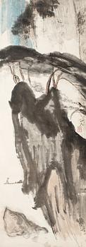 1651. Xie Zhiguang, A Chinese hanging scroll, signed.