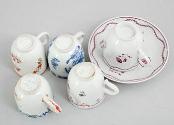 KOPPAR, 5 st, porslin, Kina, bl a Qianlong 1736-1795.