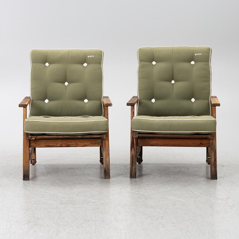 Elsa Stackelberg, a pair of garden armchairs, Fri Form, Edsbruk, 1980s.