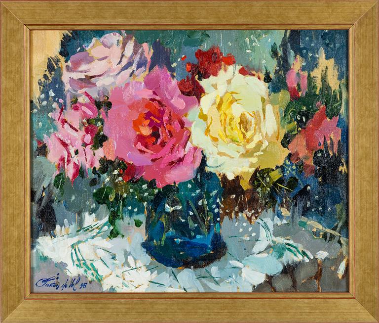 Gaston De Vel, olja på duk, signerad och daterad -95.