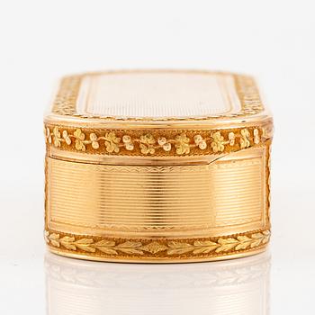 A Swedish 18th century 18K gold-box, mark of Friedrich Fyrwald, Stockholm 1794.