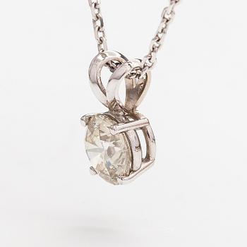 Kaulakoru, 14K valkokultaa, timantti n. 0.93 ct.