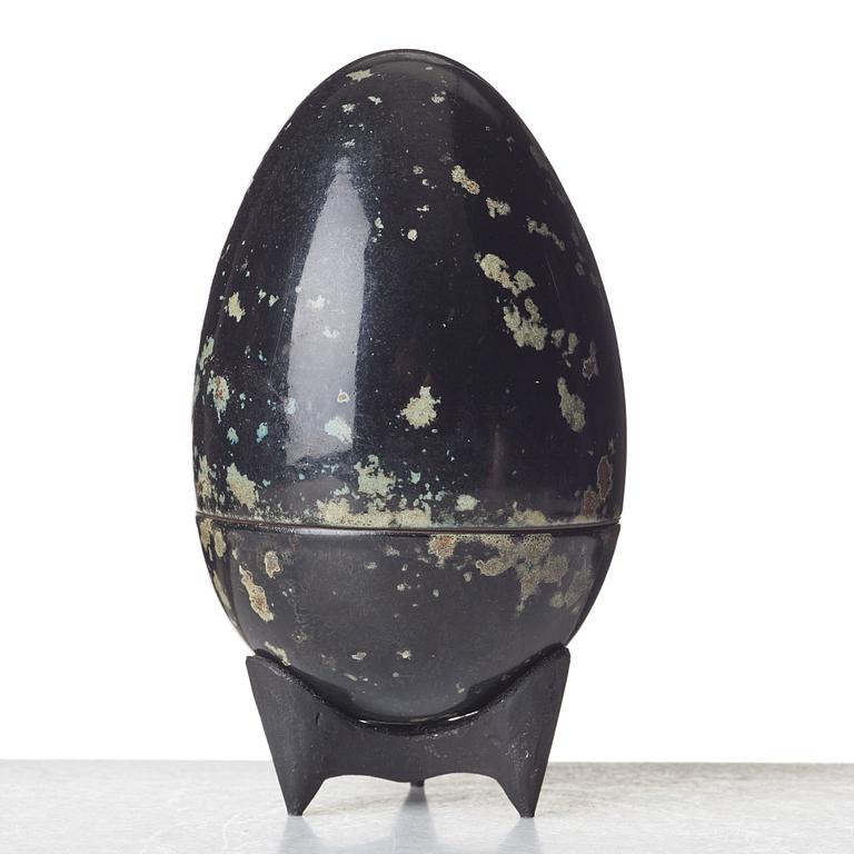 Hans Hedberg, a faience sculpture of an egg, Biot, France.