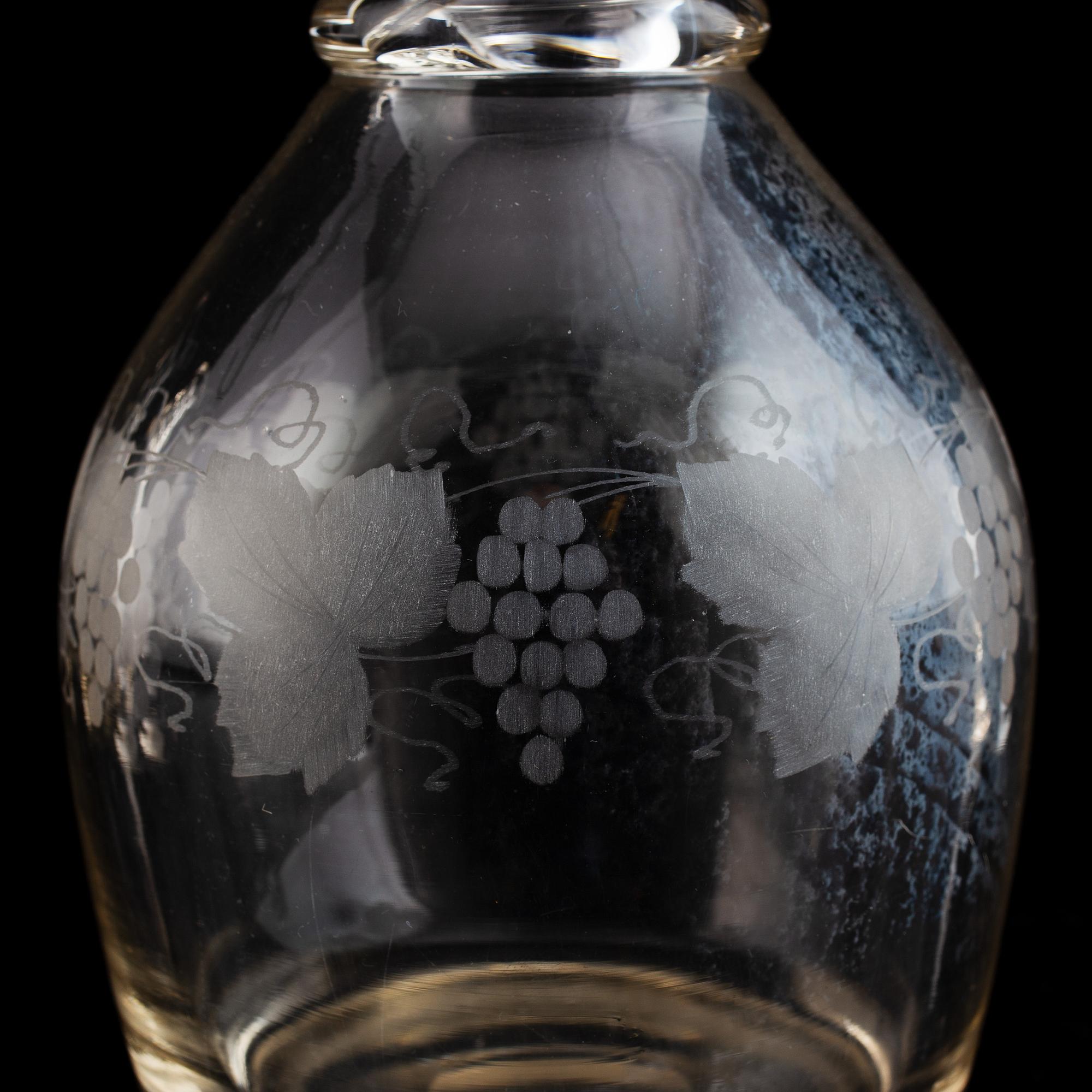 A pair of mid 19th century glass decanters and stoppers.