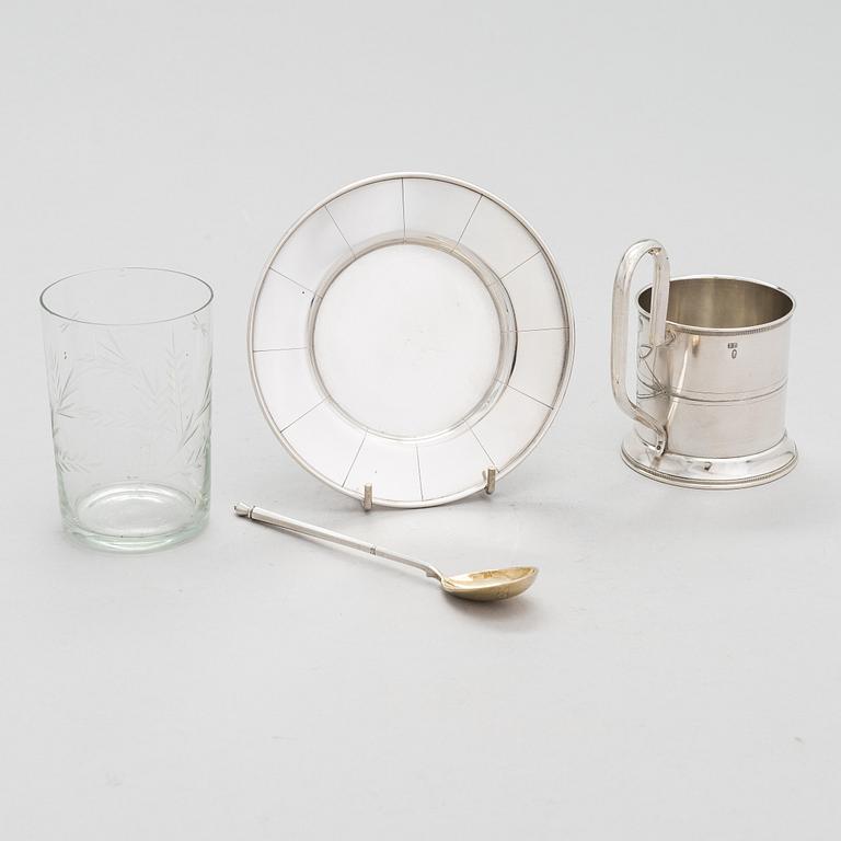 Teesetti, 4 osaa, hopeaa, Venäjä 1873-1917.