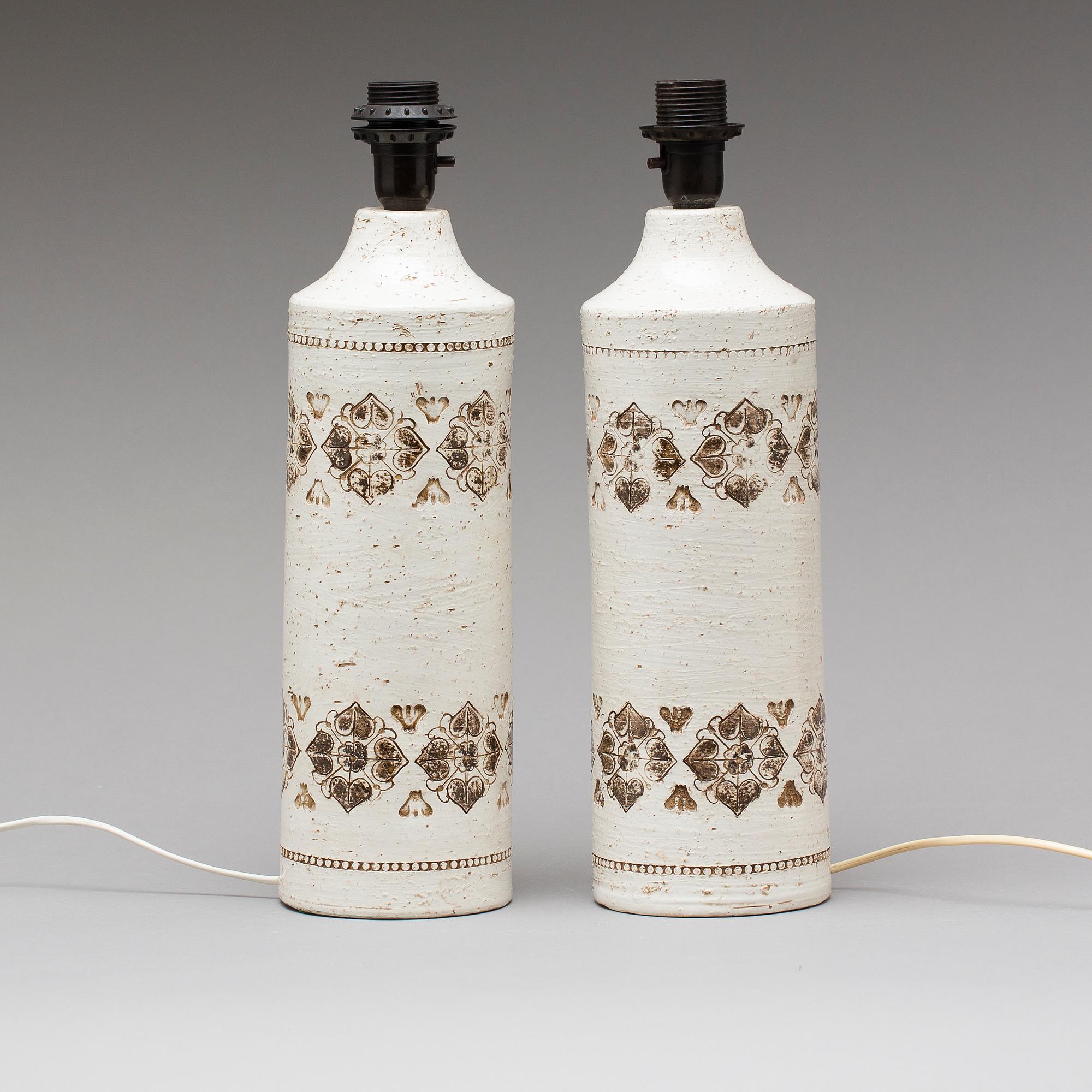 A PAIR OF BITOSSI TABLE LAMPS.