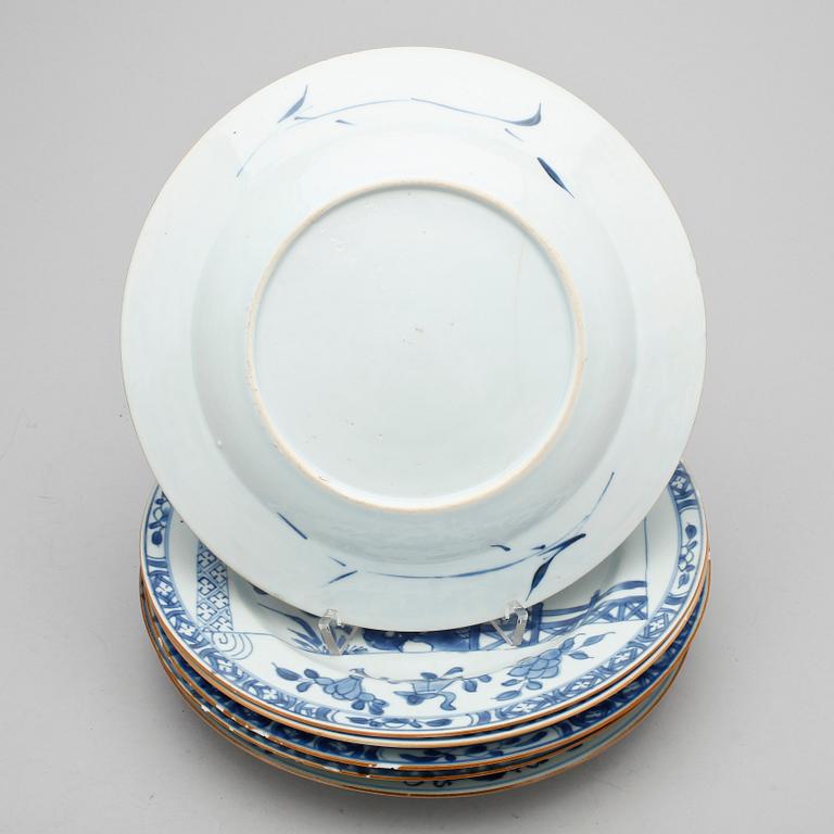 TALLRIKAR, 6st, kompaniporslin, Kina, 1700-tal.