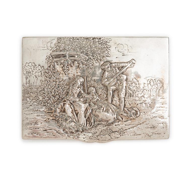 Silver box, Rococo style, 20th century.