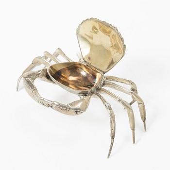 Saltkar/dosa, i form av krabba, silver, Spanien, 1900-tal.