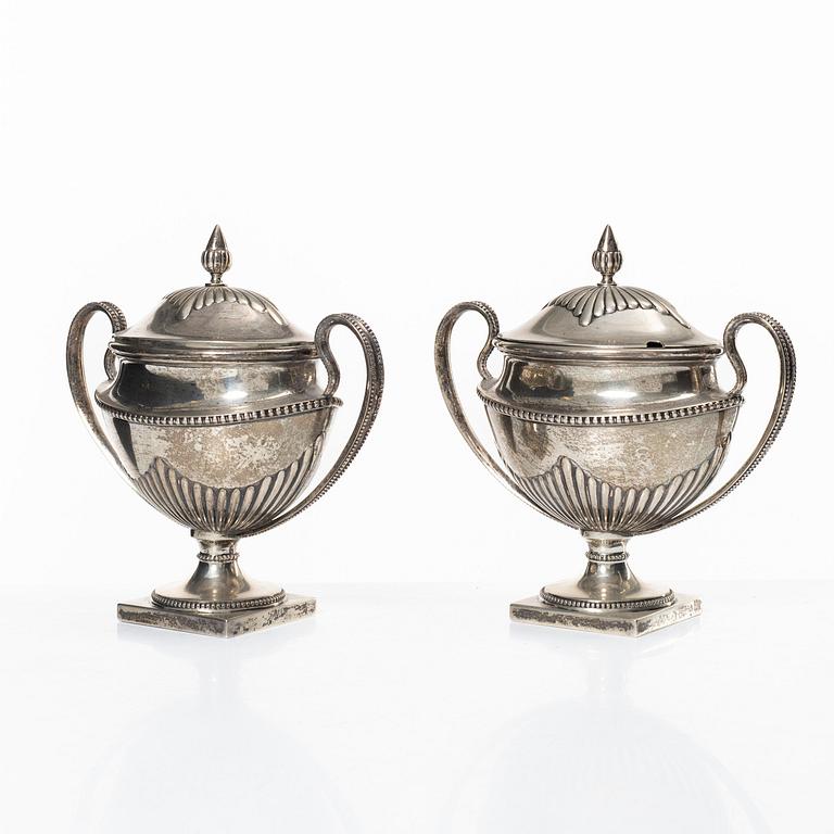 Sockerskålar, ett par, silver, GAB, 1909.