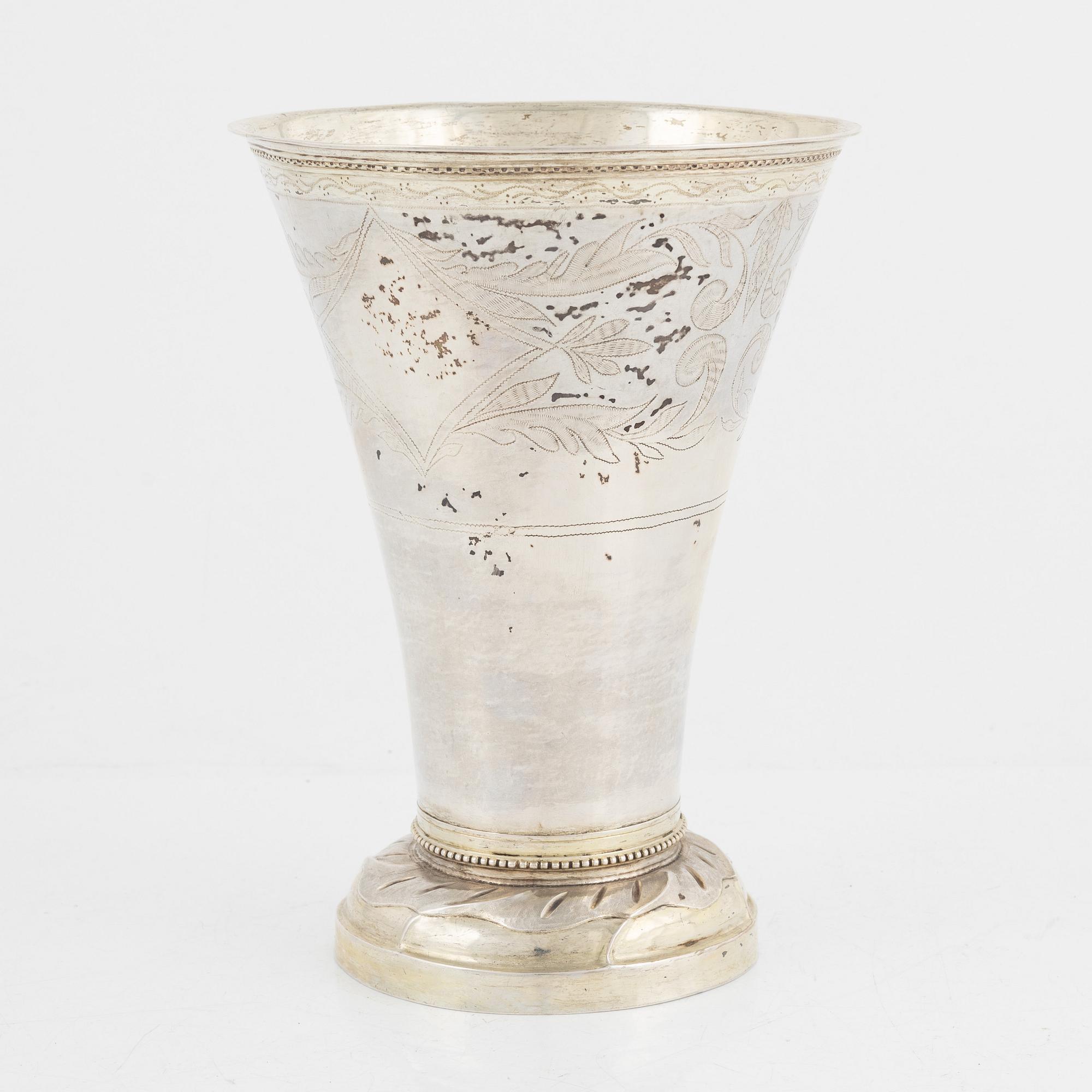 Beaker, silver, Olof H Bergström Uppsala 1812.