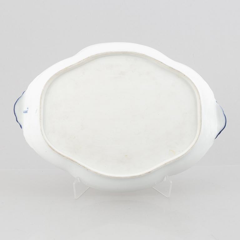 A "Blue fluted" / "Musselmalet" porcelain tray, Royal Copenhagen, 1850s.
