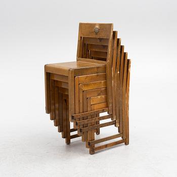 Sven Markelius, chairs, 6 pieces, 'Orkesterstolen', mid-20th century.