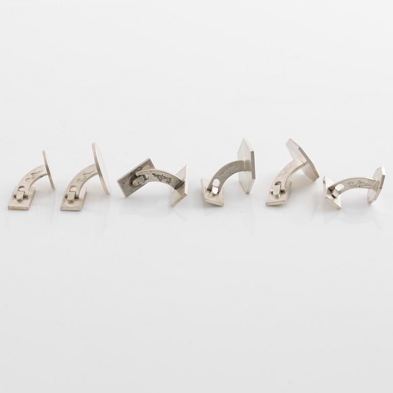 Wiwen Nilsson,  six sterling silver cufflinks.