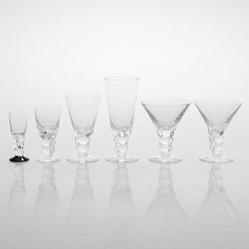 Oiva Toikka, glasservis, 28 delar, "Mukura" ("Paratiisi"), Notsjö 1971-75.