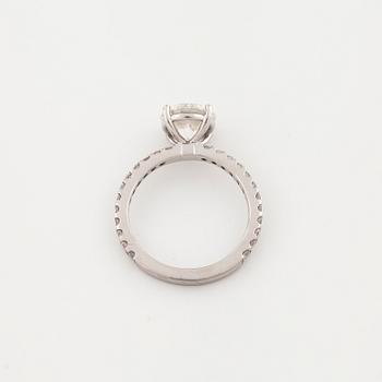 A brilliant cut diamond ring.