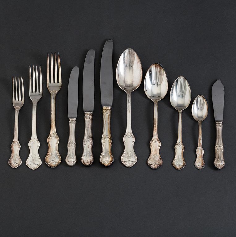 A 126 piece set of silver flatware, model "Patricia" by MEMA, 1960's.