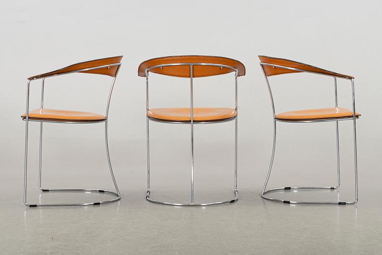 A SET OF SIX ARMCHAIRS BY ARRBEN ITALY.