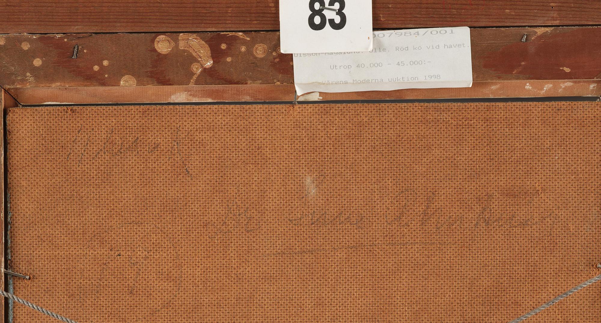 Olle Olsson-Hagalund, Red cow by the sea.