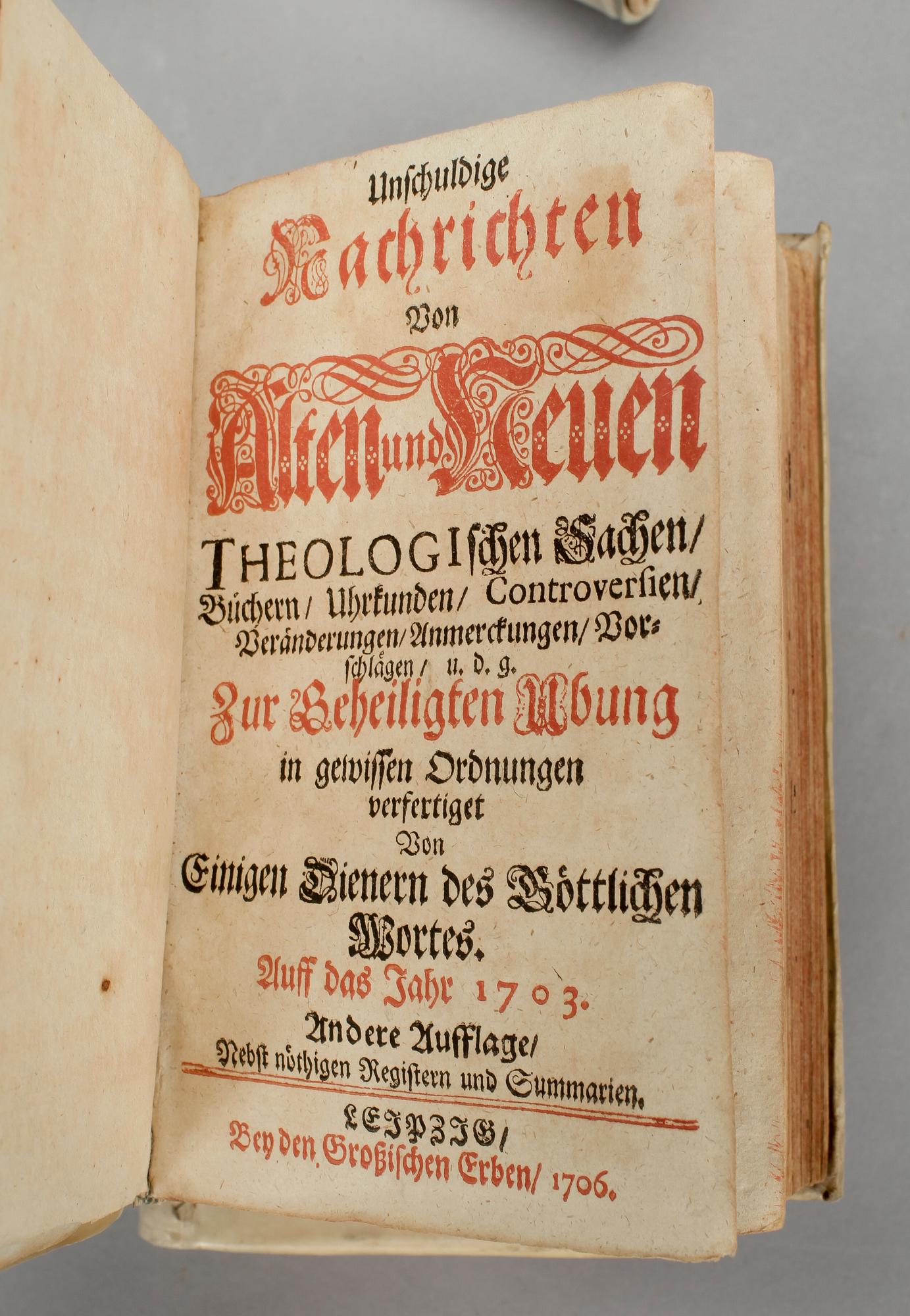 BOKVERK, 46, "...Alten und Neuen Theologische Sachen..", Leipzig 1706-55.