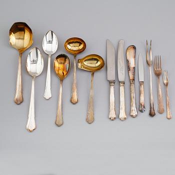 BESTICK, 79 delar snarlika, nysilver,"Chippendale", GAB, 1900-talets mitt.