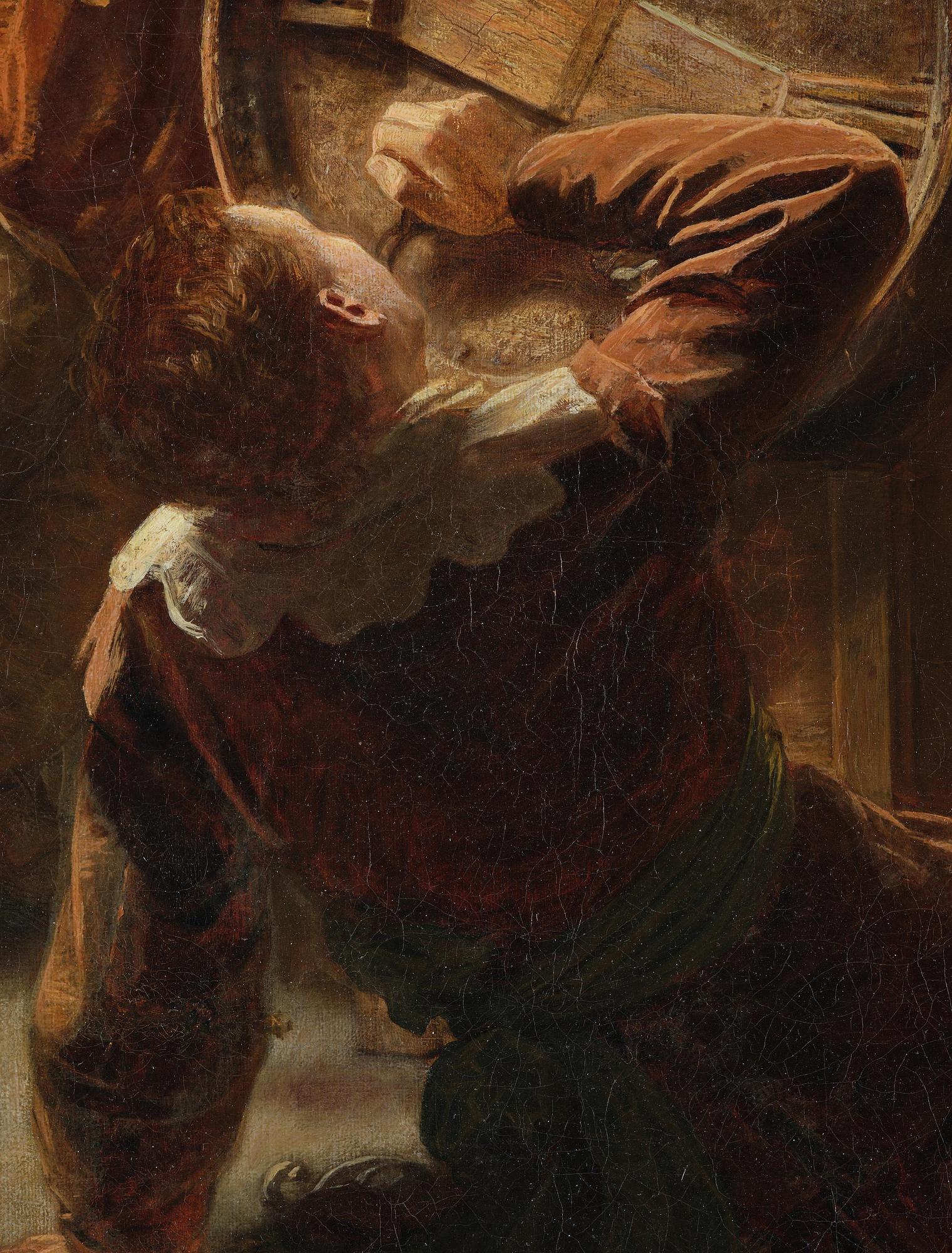 Axel Gustav Hertzberg, "Cheers!", scene from a cellar.