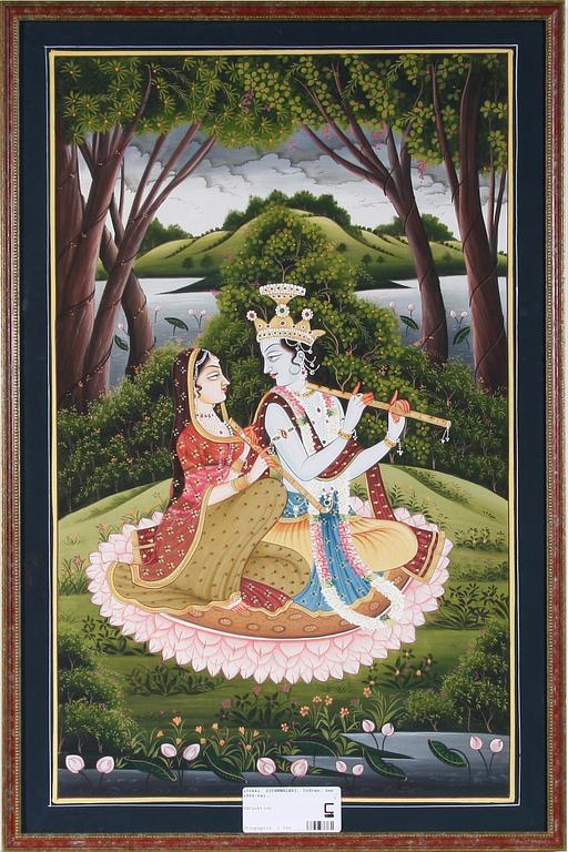 SIDENMÅLERI, Indien, sent 1900-tal.