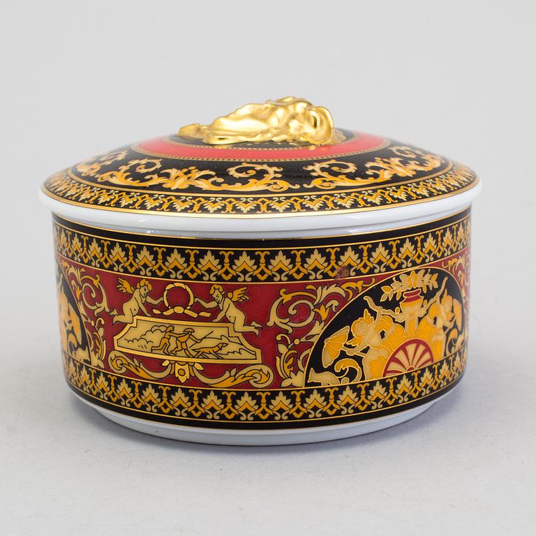 A lidded jar and a dish, Versace "Medusa".