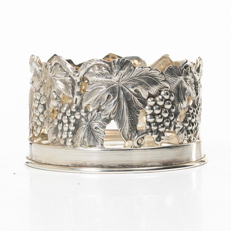 Coaster, sterling silver, 20th century.
