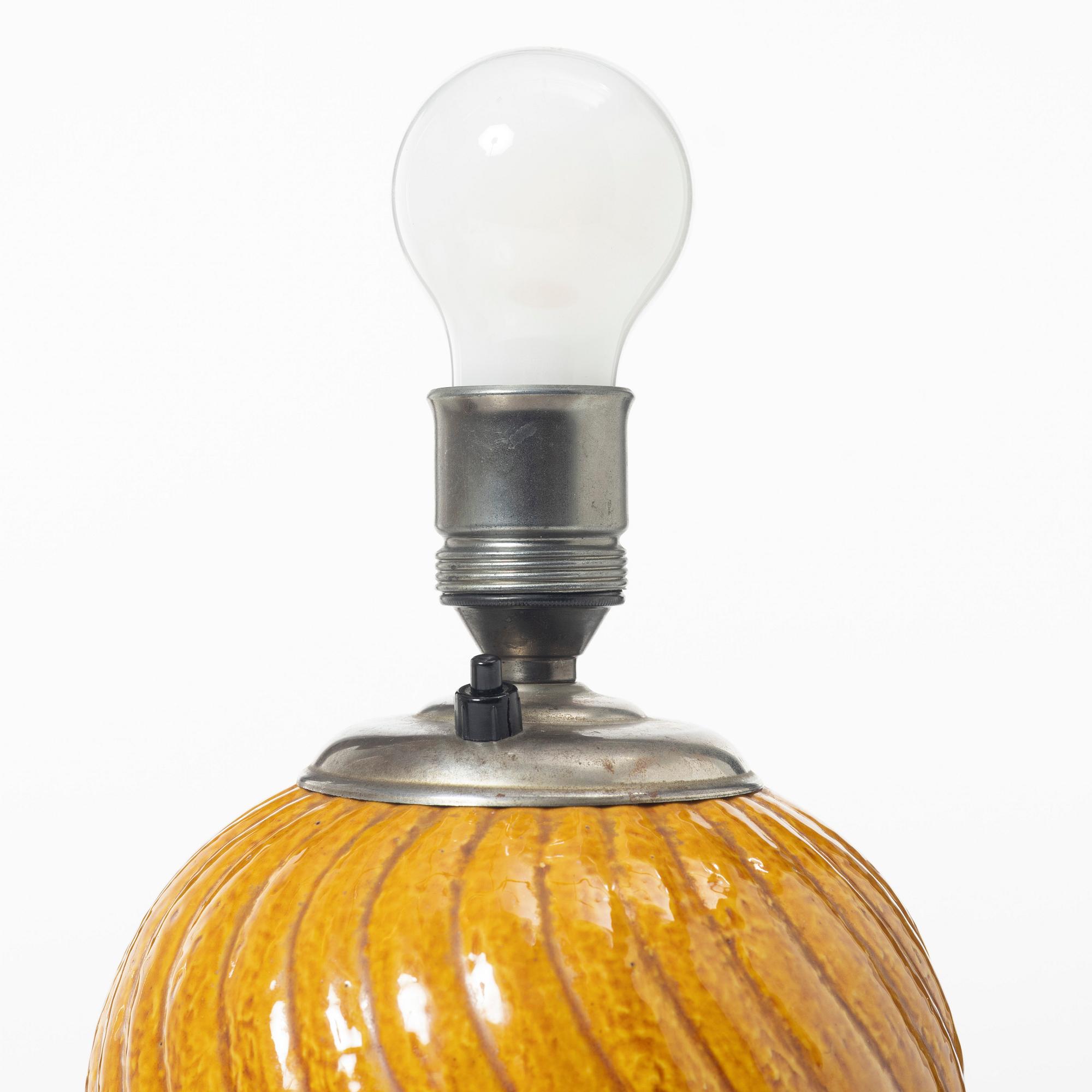 Gunnar Nylund, bordslampa, bordslampa, chamotterat stengods, Rörstrand.