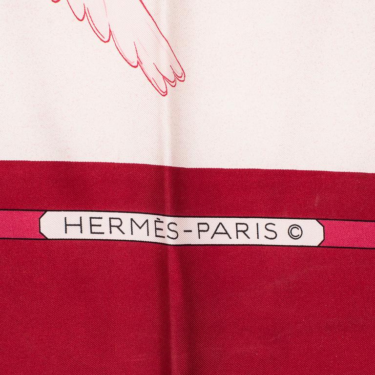 HERMÈS, scarf, "Oiseux Migrateurs", Cathy Latham, 1980.