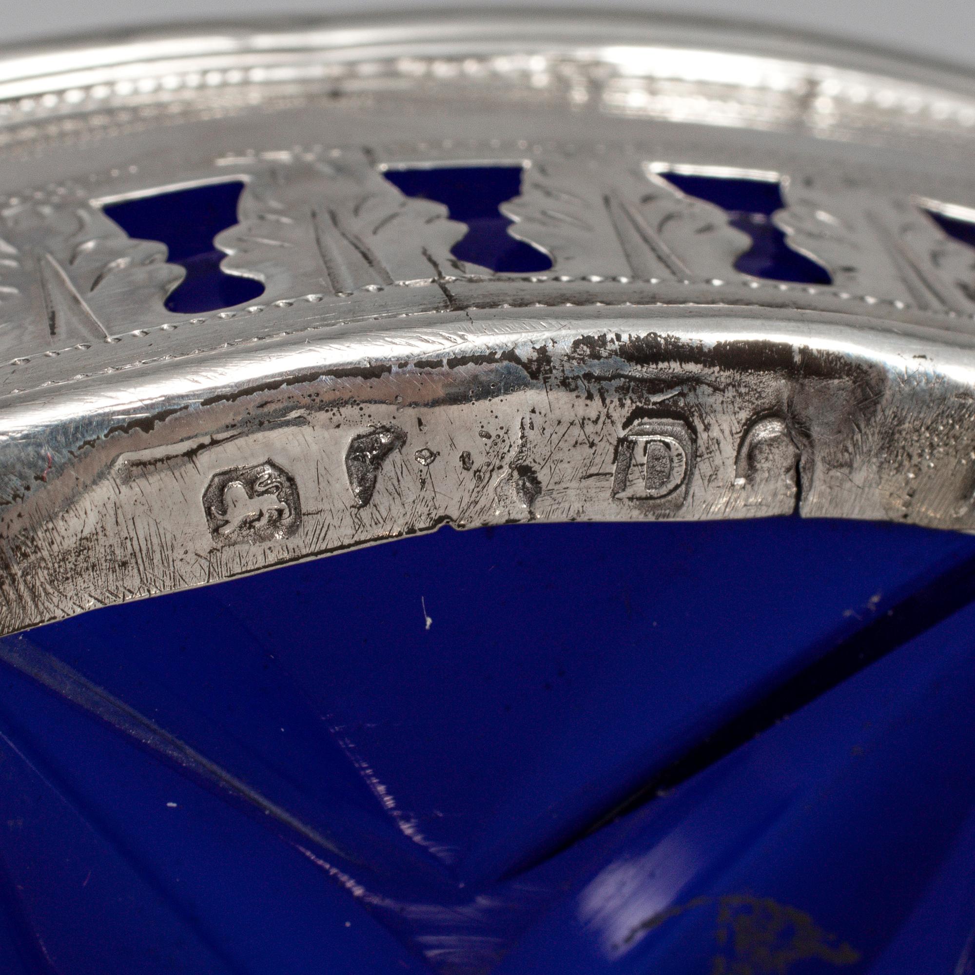 A pair of silver salt cellars, mark of H.