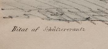 ADOLF ULRIK SCHÜTZERCRANTZ, litografier, handkolorerade, 4 st. 1800-tal.