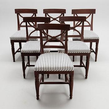 A SET OF SIX CHAIRS, late gustavian, early 19th century.