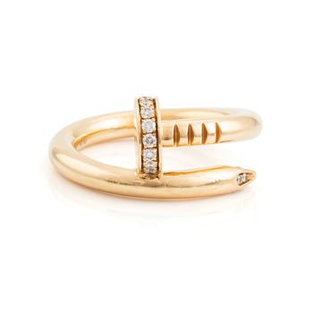 459. Cartier "Juste un Clou" a ring in 18K gold with round brilliant-cut diamonds.