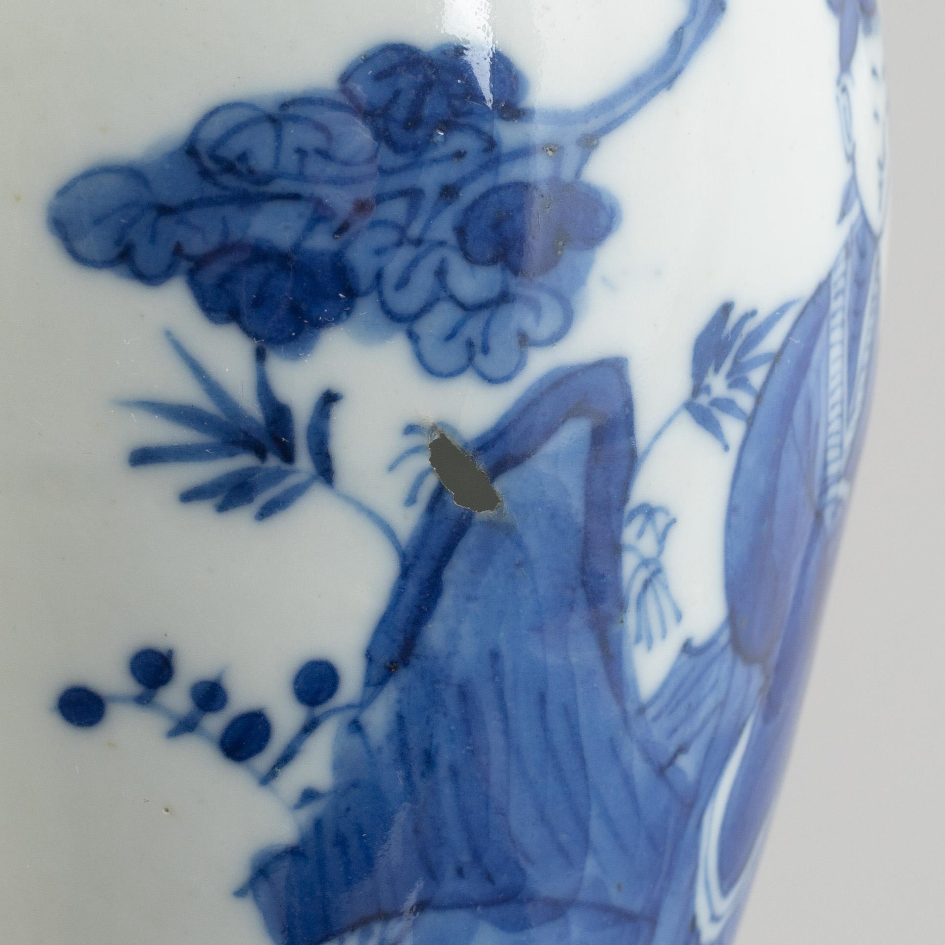 Six pieces of blue and white porcelain, China, Qing dynasty, late 18th-19th century.