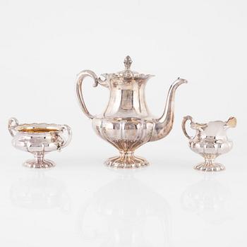 Kaffeservis, silver, 3 delar, Auran Kultaseppä, Åbo, Finland, 1946-65.