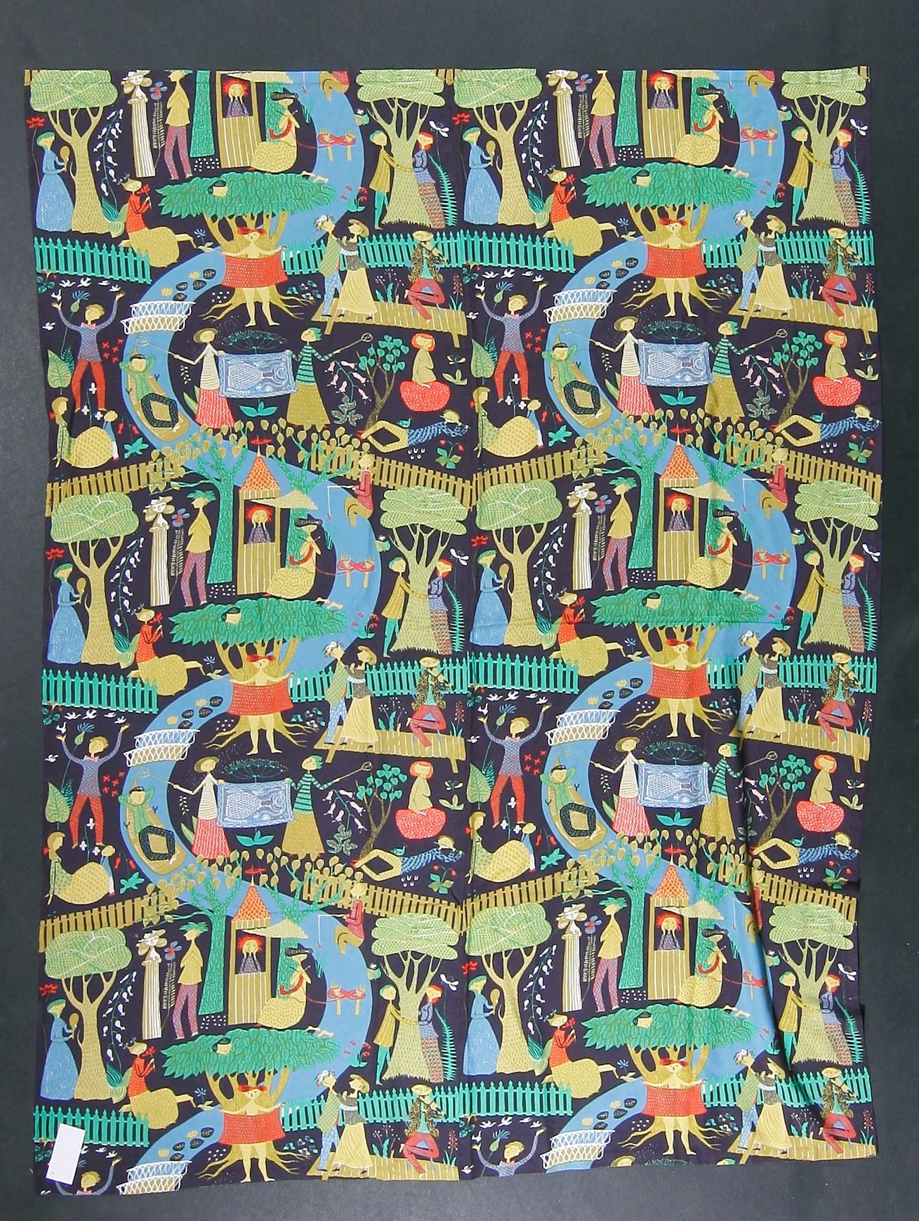 DRAPERI, "Lustgården", Stig Lindberg, NK-textilkammare.