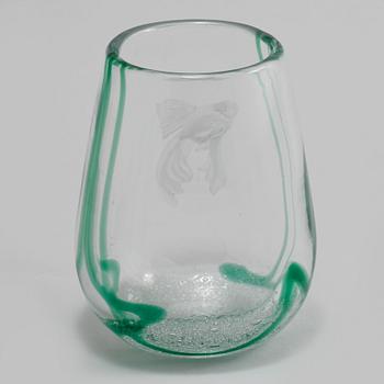 VAS, glas, Vicke Lindstrand, Orrefors, signerad.