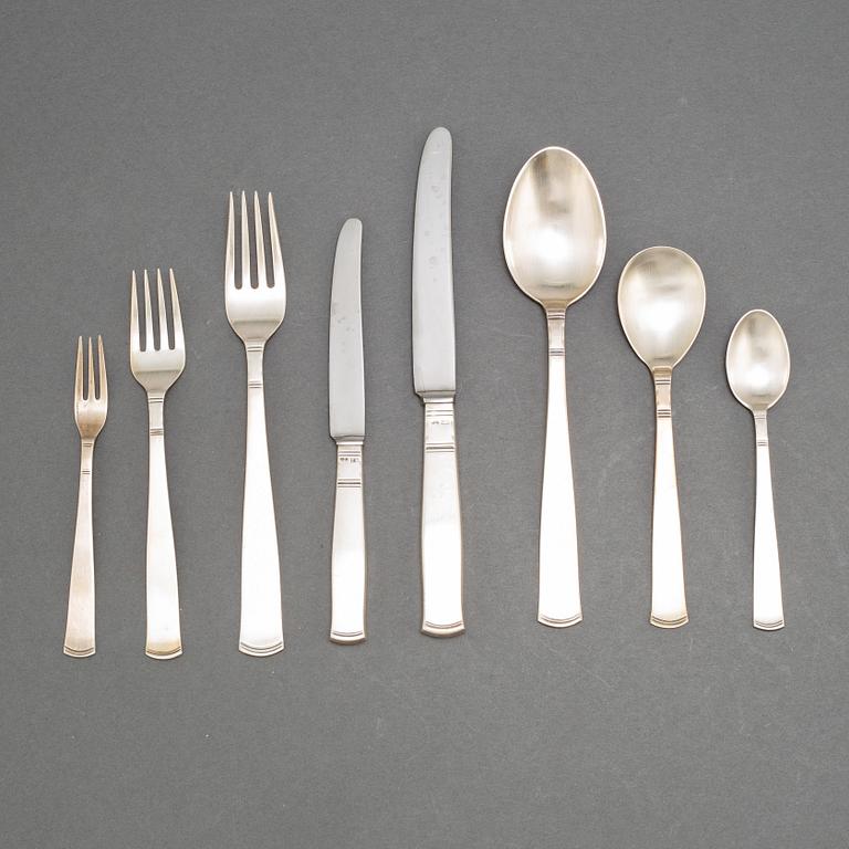 63 pieces silver cutlery, model Rosenholm.