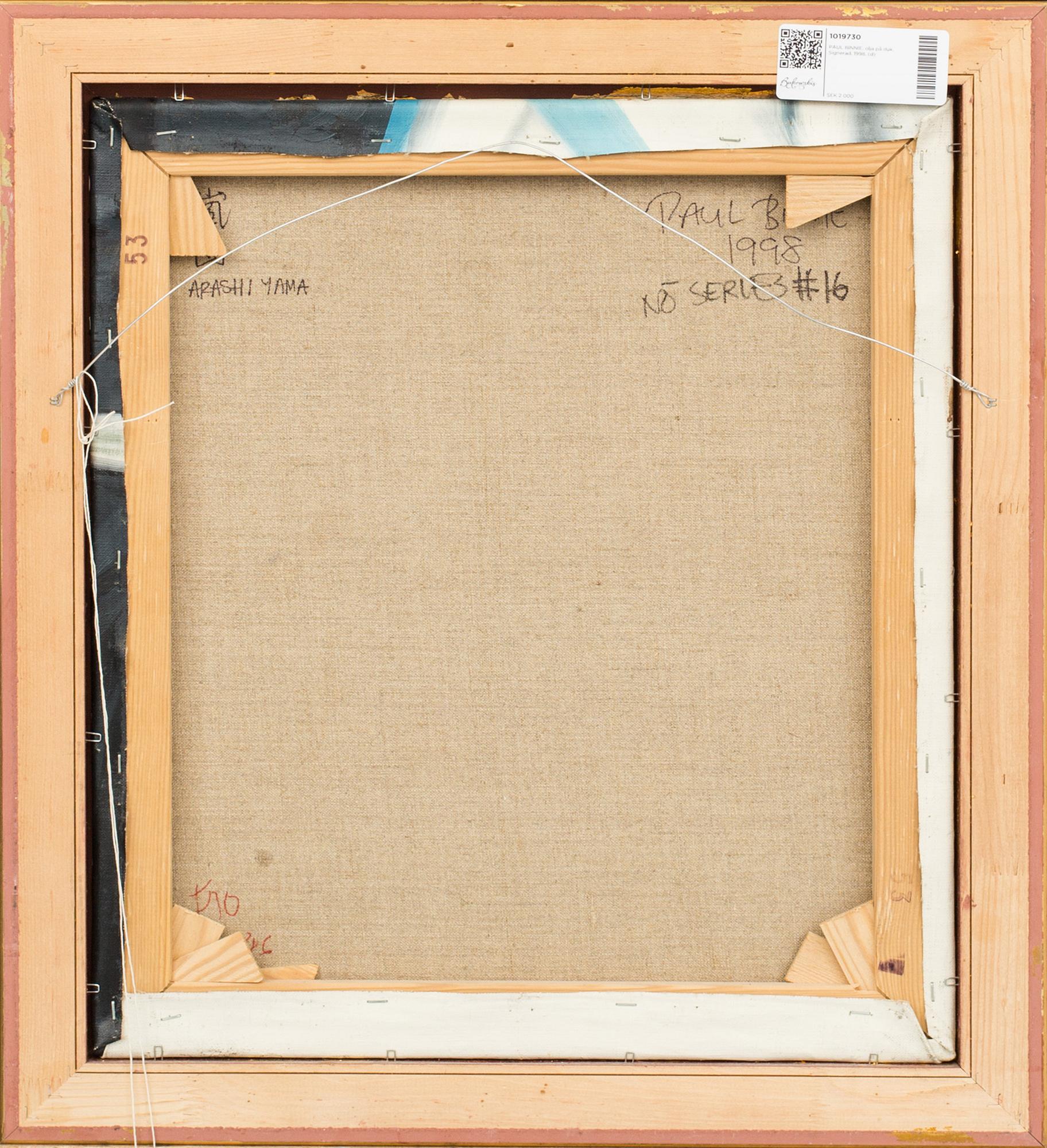 PAUL BINNIE, oil on canvas. Signed. 1998.