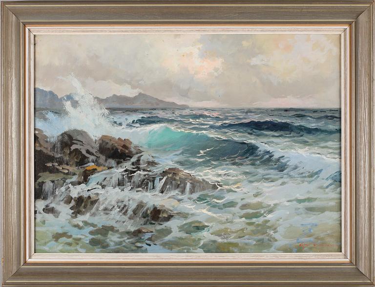 OKÄND KONSTNÄR, olja på duk, otydligt signerad.