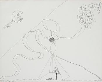 Hans Viksten, tusch på papper, signerad och daterad 1978.