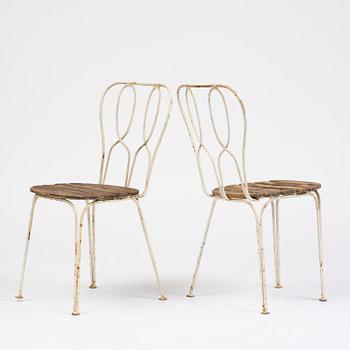 Hans Bergström, a five-piece garden furniture set, ateljé Lyktan, Åhus, 1940s-50s.