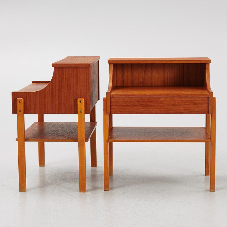 A pair of bedside tabled, Carlström & Co, Bjärnum, 1950's/60's.